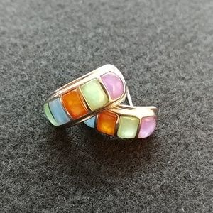 Sterling Silver Mosaic Earrings